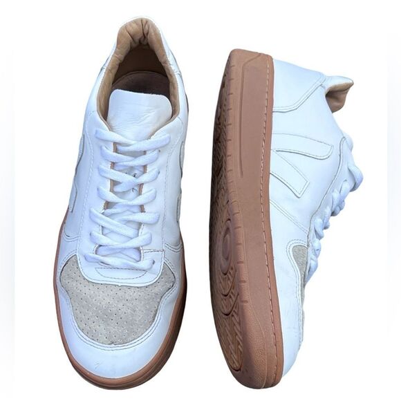Veja V-10 Chromefree White Leather Natural Sahara Men’s Sneakers Runners Size 9 - Picture 10 of 11